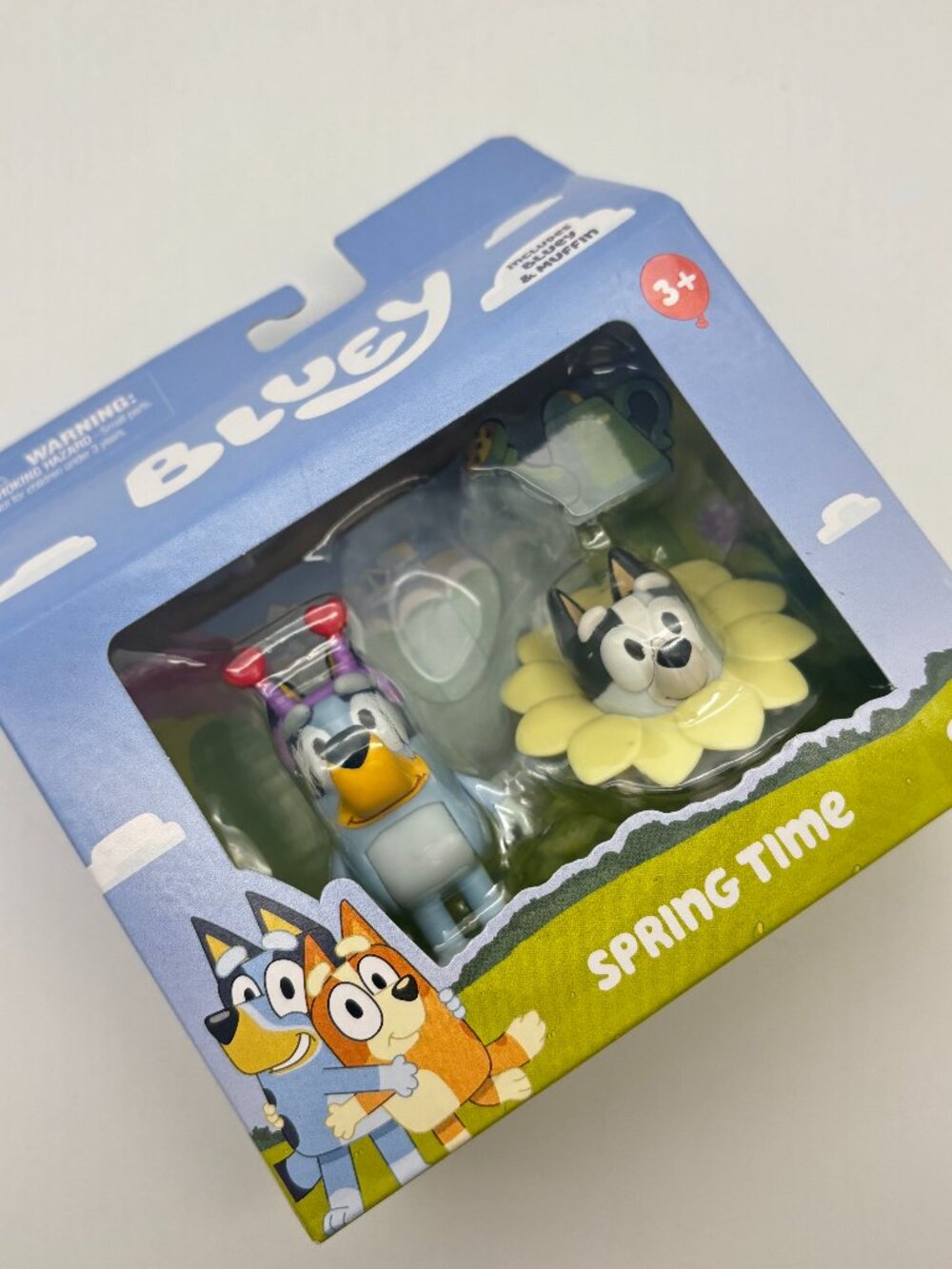 Bluey Spring Time 2 Pack Bluey & Muffin Figure Set, 2.5" Figures